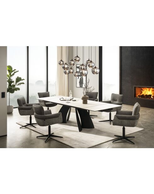 Table ceramique italian blanche - 200 (300)x77x100 cm