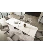 Mesa italiana de cerámica blanca - 200 (300) x77x100 cm
