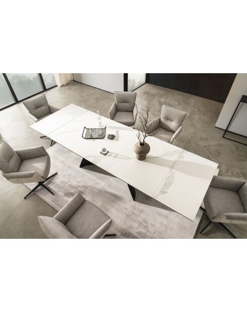 Table ceramique italian blanche - 200 (300)x77x100 cm