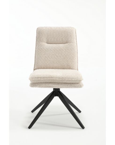 Lot de 2 chaises Valencia beige nature - 51x92x68 cm