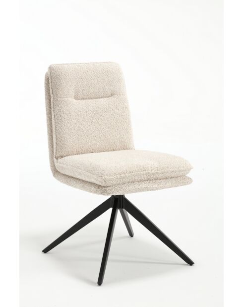 Lot de 2 chaises Valencia beige nature - 51x92x68 cm