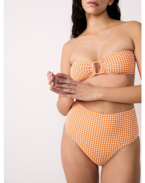 Orange Bikinihose Nova mit hoher Taille