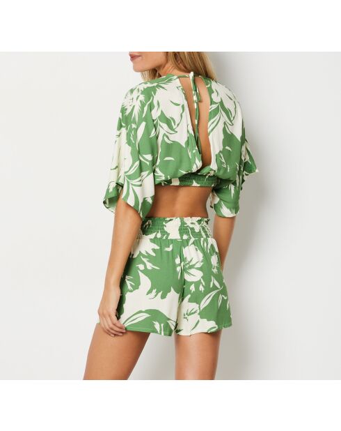 Jubika short met blauwgroene print
