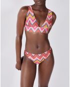 Bikinihose Muses mit lila Hintergrundprint.