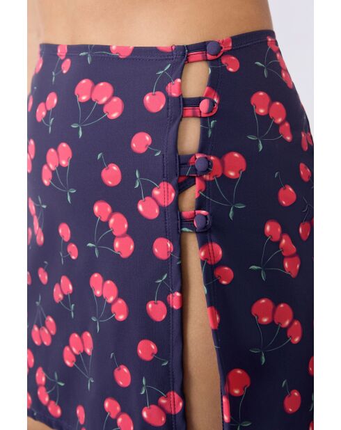 Marineblauer Rock mit Aufdruck Kitty