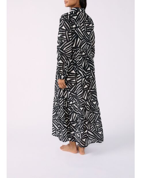 Abito a manica lunga Espelho b con stampa a fondo nero