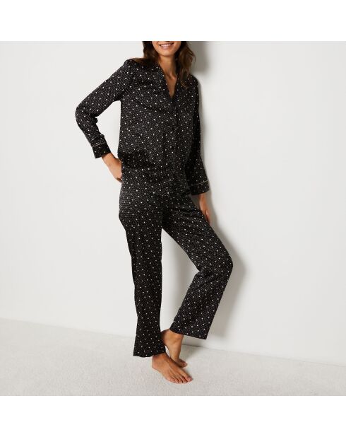 Polka Chic Shirt mit schwarzem Hintergrunddruck