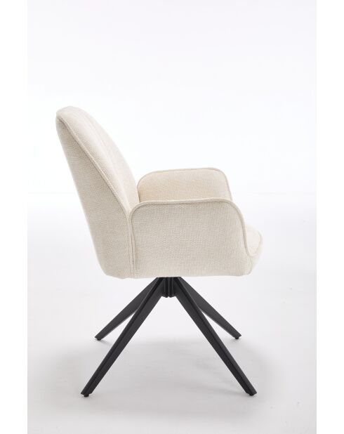 Lot de 2 fauteuils campanet beiges - 64x89x60 cm