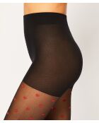 Zwarte panty met hartpatroon Ivy