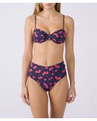 Braguita de bikini de cintura alta azul marino The Bombshell