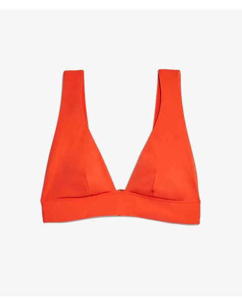 Premiere Triangel-BH in Korallenrot ohne Bügel und ohne Schale