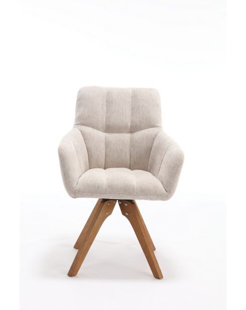 Lot de 2 fauteuils New lars beiges - 61x90x66 cm