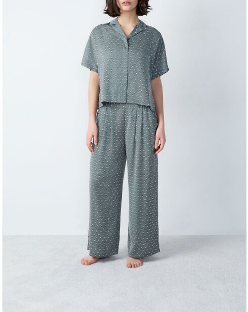 Rhett Shirt mit grünem Hintergrundprint