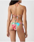 Hibiskusblau-grün bedruckter Triangel-BH ohne Bügel und ohne Schale