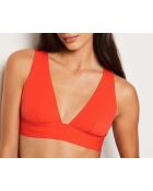 Premiere Triangel-BH in Korallenrot ohne Bügel und ohne Schale