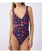 Bañador Baila de 1 pieza sin aros estampado rojo marino