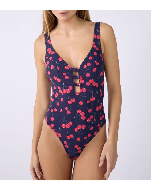 Bañador Baila de 1 pieza sin aros estampado rojo marino