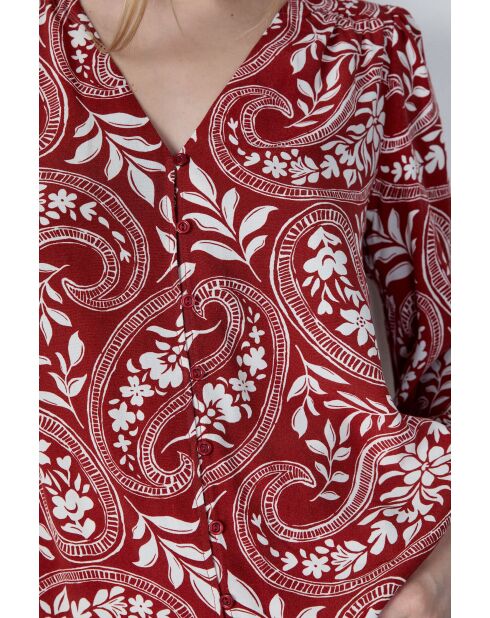 Chemise Salome imprimée fond brique