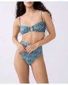 Bandeau-BH ohne Bügel und Sao-Muschel-Print auf violettem Hintergrund