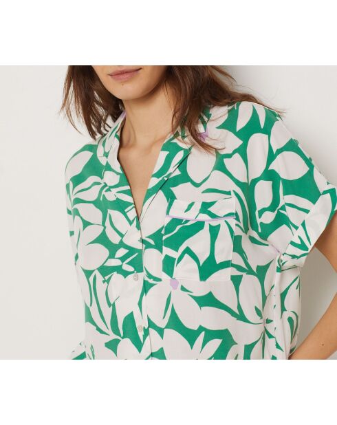 Chemise Vyns imprimée fond verte