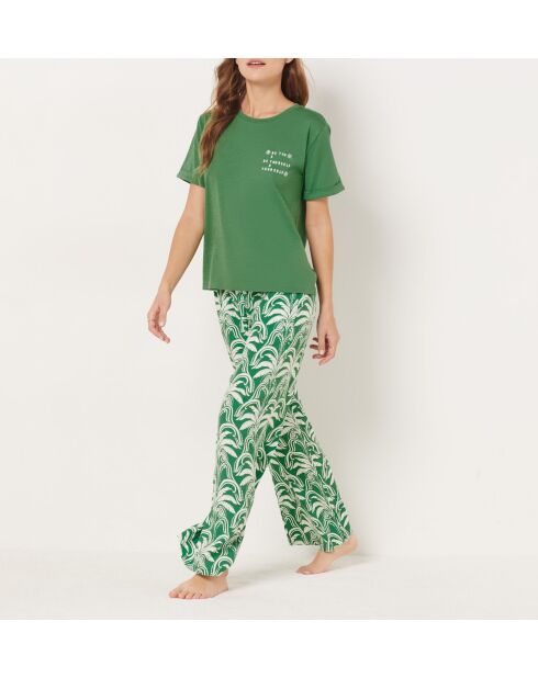 Pantacourt Vijay imprimée fond vert