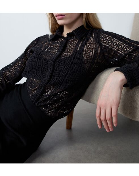 Suzane schwarzes besticktes Hemd