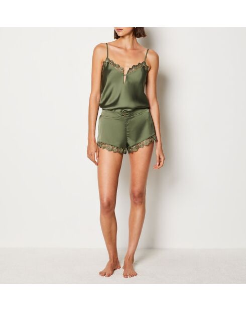 Olivfarbene Palmenshorts in Khaki
