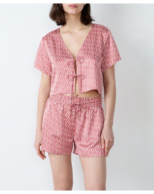 Top Kaila con stampa mattoncini