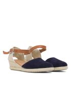 Sandales compensées E01 bleu marine - Talon : 5,5 cm