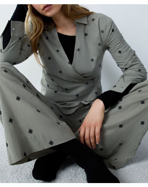 Pantaloni Irys color oliva kaki