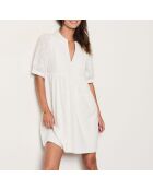 Hanael ecrufarbenes besticktes Kleid