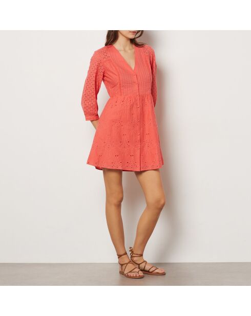 Vestido Coral bordado Tully