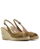 Sandales compensées F-3509 champignon - Talon : 6 cm