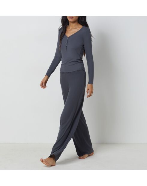 Antracietkleurige broek Asuka