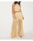 Pantaloni lunghi lunghi, sfocati, svasati e fluidi di colore giallo del sol b sun