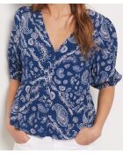 Sophie shirt met blauwe print