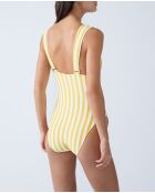 Caletto zonnegeel badpak uit één stuk zonder beugel