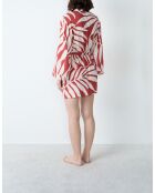 Déshabillé Kalio imprimé blanc rouge