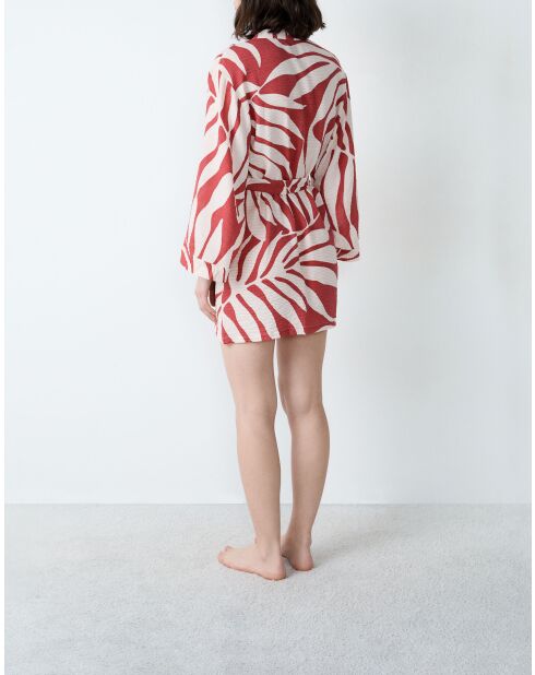 Déshabillé Kalio imprimé blanc rouge