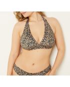 Idyllische bruine en zwarte triangelbeha met beugel en zonder schelp