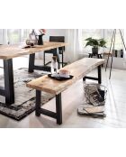 Banc chêne massif huilé naturelle - 180x45x38 cm