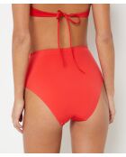 Braguitas de bikini de cintura alta con estampado rojo