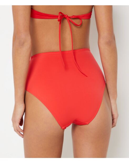 Braguitas de bikini de cintura alta con estampado rojo