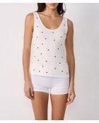 Chase ecrufarbenes Tanktop mit Herzmuster