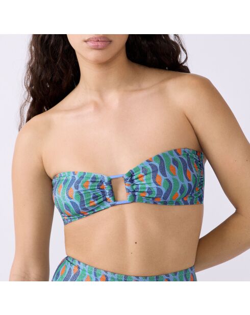 Bandeau-bh zonder beugel en met Sao shell bedrukte paarse achtergrond