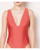 1 traje de baño de una sola pieza Caleta terracota sin aros