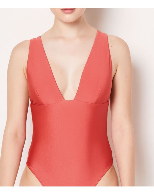 1 traje de baño de una sola pieza Caleta terracota sin aros