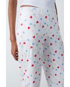 Ecru broek Pabou met hartjespatroon