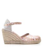 Nudefarbene Keilsandalen Nuria mit Tupfen - Absatz: 6,5 cm