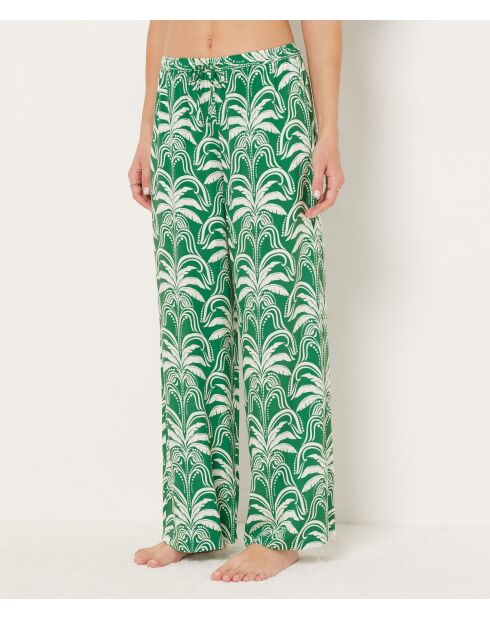 Pantacourt Vijay imprimée fond vert